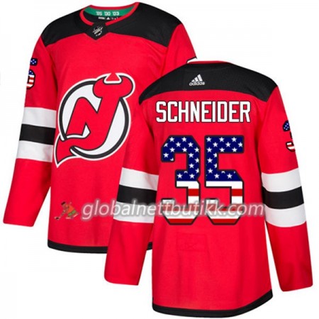 New Jersey Devils Hockeydrakt Cory Schneider 35 2017-2018 USA Flag Fashion Svart Adidas Authentic - Herre